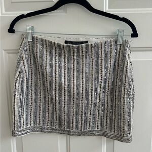 Zara Trafaluc Beaded Sequin Mini Skirt Size Small